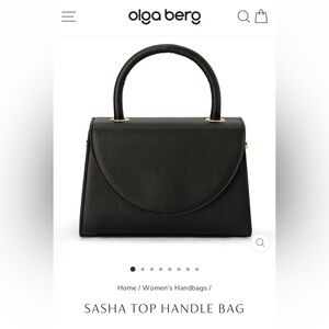 Olga Berg Black Sasha Top Handle Bag